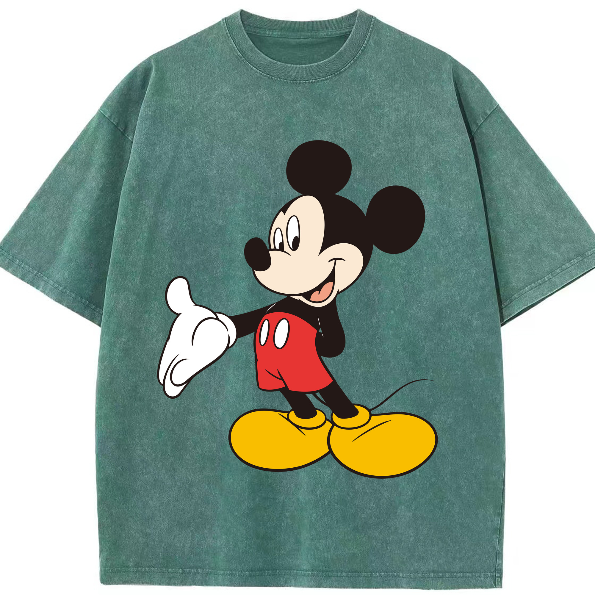 （画像用） ミッキーマウス Mickey Mouse 綿100% ヴィンテージ風 半袖Tシャツ（フロントプリント）